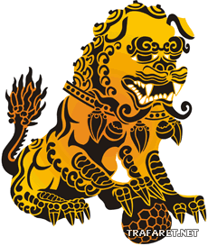 Draak uit China 1 - sjabloon voor decoratie