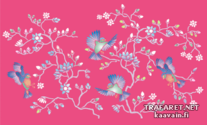 Oiseaux sur les branches (Pochoirs de style oriental)