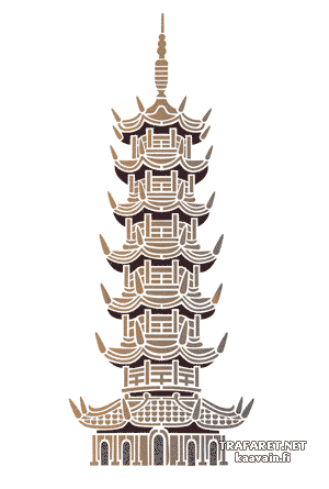 Grote pagode - sjabloon voor decoratie