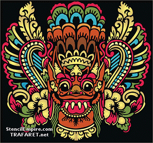 Groot chinees masker (Oosterse stijl stencils)