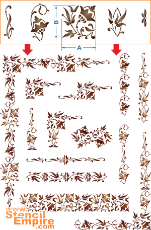 Ensemble d'arabesques - pochoir pour la décoration