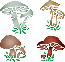 Verschillende paddenstoelen - sjabloon voor decoratie