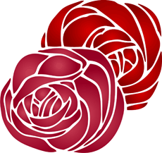 Twee rozen - sjabloon voor decoratie