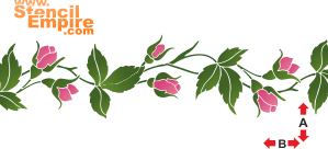 Bordure rose (Pochoirs avec jardin et fleurs sauvages)