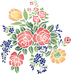 Boeket rozen - sjabloon voor decoratie
