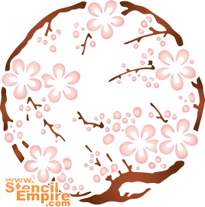 Médaillon Sakura. Paquet de 4 pièces. (Pochoirs floraux par petits lots)