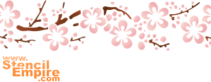 Bordure Sakura. Paquet de 4 pièces. (Pochoirs pour bordures - vente de petits lots)