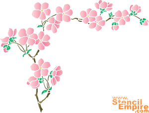 Hoek met sakura - sjabloon voor decoratie