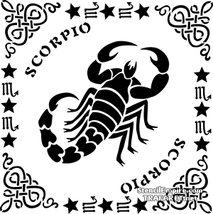 Scorpion dans un cadre - pochoir pour la décoration
