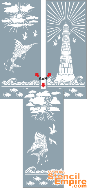 Grote vuurtoren - sjabloon voor decoratie