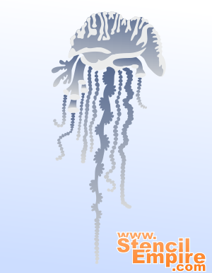 Méduse (Pochoirs avec vie marine)