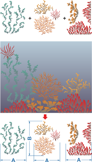 Ensemble de corail - pochoir pour la décoration