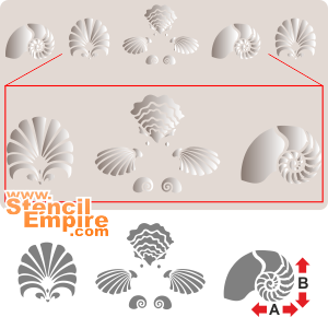 Schelpen 1 - sjabloon voor decoratie