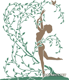 De dame in de wilgen (Stencils met silhouetten en contouren)