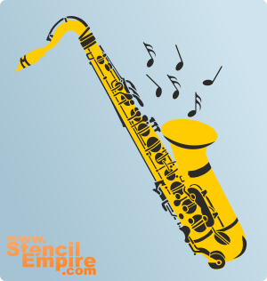 Saxophone - pochoir pour la décoration