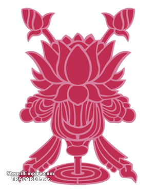 Lotus tibétain - pochoir pour la décoration