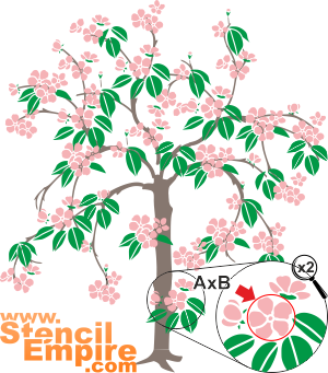 Japanse Sakura (Stencils met bomen en struiken)