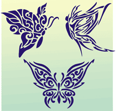 Tatouage papillon 03 - pochoir pour la décoration