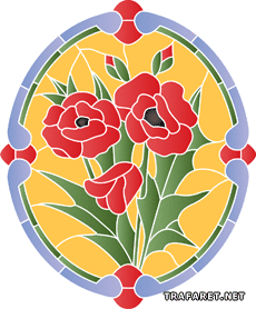 Drie klaprozen - sjabloon voor decoratie