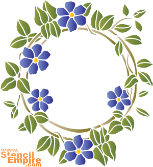 Krans van bloemen - sjabloon voor decoratie