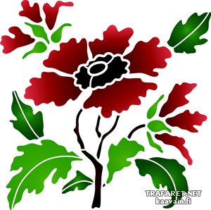 Papaver tegels - sjabloon voor decoratie