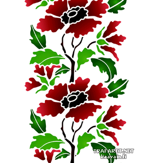 Papaver tegelrand - sjabloon voor decoratie