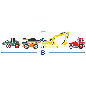 Werkende machines (Stencils met auto's, boten, vliegtuigen)