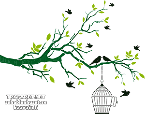 Tak met vogels - sjabloon voor decoratie