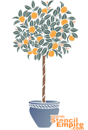 Oranje boom - sjabloon voor decoratie