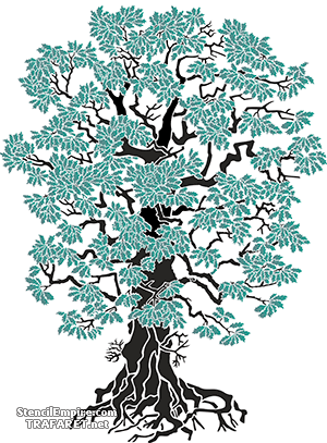 Grote eik (Stencils met bomen en struiken)