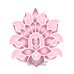 Bloeiende lotus A - sjabloon voor decoratie