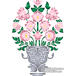 Vaas met bloemen - sjabloon voor decoratie