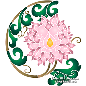 Chrysanthemum oostelijke tak - sjabloon voor decoratie
