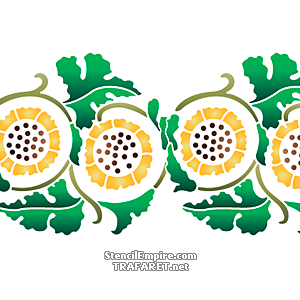 Bordure de chrysanthème jaune - pochoir pour la décoration