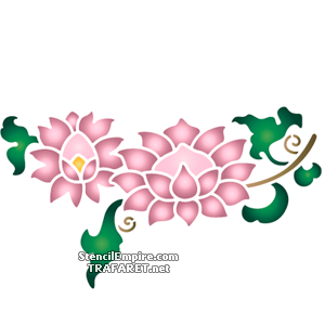 Tak met chrysanten A - sjabloon voor decoratie