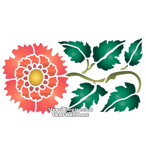Rode Chinese chrysant A - sjabloon voor decoratie