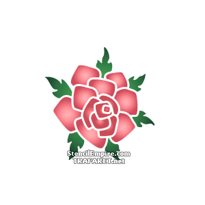 Roze bloem 1A - sjabloon voor decoratie