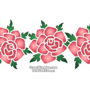 Fleur de rose 1B - pochoir pour la décoration