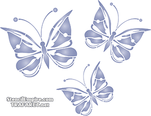 Trois papillons 4 (Pochoirs avec papillons et libellules)
