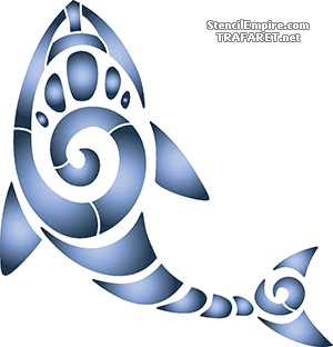 Stijlvolle haai 2 - sjabloon voor decoratie