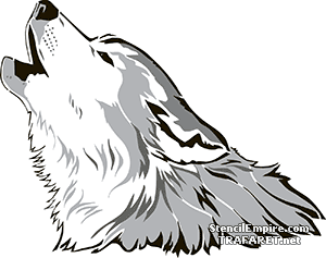 Huilende wolf - sjabloon voor decoratie