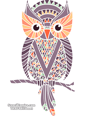 Gevlekte uil 01 - sjabloon voor decoratie