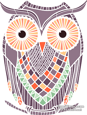 Gevlekte uil 02 - sjabloon voor decoratie