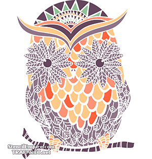 Gevlekte uil 03 - sjabloon voor decoratie