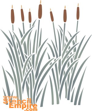 Riet (Stencils met vissen en waterplanten)