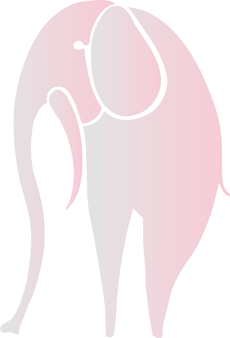 Roze olifant - sjabloon voor decoratie