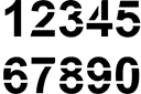 Arial cijfers - stencils met teksten en sets letters