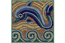 Dauphin sur les vagues (mosaïque) - pochoirs avec motifs carrés