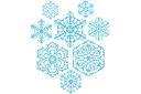 Acht sneeuwvlokken III - sjablonen met sneeuw en vorst