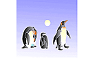 Pinguïn familie - sjablonen met dieren